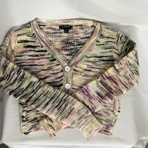 Fbz Pastel Knit Kids Cardigan Sweater 3 Button Size Small